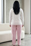 White Patterned Cotton Lycra Large Size Oversized Knitted Pajama Set26240897 - 3