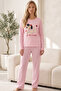 Pink Patterned Cotton Lycra Knitted Pajama Set26241161 - 2