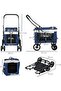 2-in-1 foldable pet stroller with storage basket and safety belt (blue) - 2