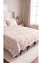 100% Cotton Floral Patterned Double Duvet Cover Set with 4 Navy Blue Laces and 2 Single Laced Pillowcases - 6