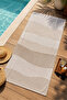 Modern Beige White Wavy Organic Abstract Patterned 70X150 Beach Towel - Digital Printed Bath Towel - 4