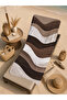 Modern Coffee White Thick Wavy Line Patterned 70X150 Beach Towel - Digital Printed Bath Towel - 5