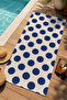 Retro Navy Blue Large Polka Dot Patterned 70X150 Beach Towel - Digital Printed Fade-Resistant Bath Towel - 2