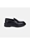 Men's Black Thick Soled Classic Leather Loafer - 2