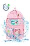 A+ Quality Korean Model Pink Girls Primary School Orthopedic Teddy Bear 3-Piece Bag Set 5 Compartments Water Bottle Foil Lunch Box Pencil Holder Set 682 - 7