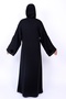 * Black Velvet Floral Patchwork Embroidered Abaya - 3