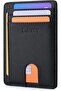 Mens RFID Blocking Slim Bifold Wallet Minimalist Leather Small Wallets for Men with Cash Poc