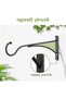 Outdoor wall hooks for hanging flower baskets, bird feeders, and lanterns - 11-inch black metal, 2-piece set, suitable for gardens and balconies. - 5