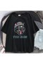 Mi̇ngalondon You Bum Cat Printed Black Unisex Oversize T-Shirt - 2