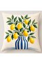 R'Eyla Positano 5 Piece Decorative Set – 4 Throw Pillow Covers + 1 Runner – Mediterranean Lemon Pattern - 5