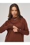 Half Turtleneck Knitwear Dress Brown - 8