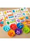 Educational Number Bead Matching Game with Sorting Cups, Cards and Wooden Tools - Preschool Learning Toy - 5