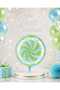 Green Blue Candy Foil Balloon 53X47 cm Helium Compatible Bonibon Patterned Round Birthday Party Balloon