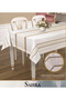 Sahra Model Kapicino 160X220 cm Polyester Openwork Linen Tablecloth Modern Design