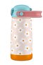 420 ml Girl's Turquoise Orange Daisy Patterned Steel Flask Water Bottle Thermos - 60006 - 2