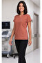 Women's V-Neck Bat Sleeve Biscuit, Mildew Green, Purple, Orange Belinda Fabric Scrubs Single Top - 7