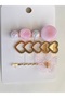 Set of 3 Clasps in Pink Color with Hearts, Metal and Butterflies - 2