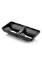 12 Pieces Unbreakable Melamine 2-Compartment Sauce Bowl and Snack Bowl 18 X 9 cm - Black - 3