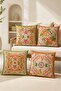 Ethnic Artistic Flowers Patterned 4-Piece Throw Pillow Cover Set - 2