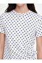 Nevavm Oval Collar Polka Dot Gathered Blouse with a Difference - 3