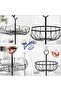 Artisan 2-Tier Fruit Basket with Bird Nest Design, Charming Bird Handle Multi-Functional Vegetable O - 4