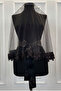 Black Bridal Veil Set, Glass Beads and Sequins Printed Henna Veil Set 6 Pieces - 6