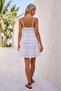 White Double-Breasted Collar Flared Skirt Adjustable Strap Cotton Woven Top and Bottom Set 60-43 50-65 - 8