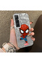 Realme C65 Compatible Spider Man Patterned Silicone Edge Hard Back Case Couple Phone Case - 3