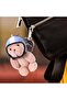 Plush Bear Keychain Animal Key Ring, Dangle Ornament | Bear Wearing Motorcycle Hat Stuffed Animals K - 7