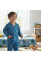 Children's Dinosaur Printed Front Button Blue Color 2-Piece Set Cb1064 - 3