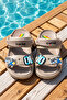 Children's Top Sticker Detail Sandals Slippers E482-P001 Beige-Camel - 3