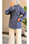 6403 - Stylish Comfortable Horizontal Button Detailed Woven Soft Fabric Women's Shirt - 5