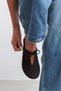 Arem Brown Inner-Outer Leather Suede Bow Detail Flat Sole Women's Slippers - 7
