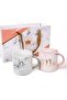 Avelune Store Luxury Marble Patterned Mr & Mrs 2-Piece Porcelain Mug Set – 400 Ml, Gift Boxed,Ç - 3