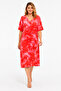 Women's Plus Size, Fujya, Woven Viscose Fabric, V-Neck Tie-Dye Pattern Dress 65N39565 - 4
