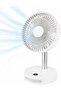 Personal Desktop Fan with 3 Speed Settings, Quiet USB Portable Mini Table Fan, Adjustable Angle Cooling Fan for Home, Office, Bedroom & Travel (White)