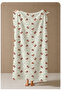 White Background with Red Tiny Flower Pattern 70X150 Beach Towel - Digital Printed Bath Towel - 3