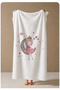 White Unicorn and Moon Patterned 70X150 Beach Towel - Digital Printed Fade-Resistant Bath Towel - 4
