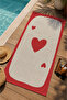 Cream Red Minimal Heart Patterned 70X150 Beach Towel - Digital Printed Bath Towel - 3