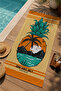 Orange Tropical Pineapple and Sea View 70X150 Beach Towel - Digital Printed Bath Towel - 3