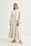 Hakim Yaka Britli Modal Shirt Skirt Set Ecru