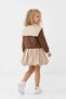 Shawl Collar Detailed Balloon Skirt Girls' Set - Brown - 2