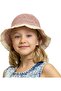 Hat - Girls' Summer Straw Wide-brimmed Sun Lace Design Adjustable and Foldable Children's Beach Pink