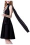 Women's scarf dark blue 175x70cm soft silky chiffon gift. - 2