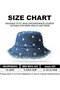 Women's denim bucket hat daisy embroidery dark blue foldable UV. - 2