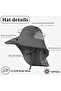 Sun hat UPF50+ mesh bucket 55-60cm 12cm brim foldable fishing. - 5