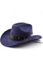 Unisex cowboy hat navy wide brim suede Western.