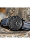 Men's Black Stainless Steel Watch, Blue Leather Band | Trndbk45 - 6