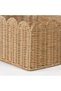 Marketplace Frill Rattan Storage Basket, Square - Natural - 5
