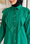 Green Front Folded Stone Hijab Tunic Pants Double Set - 4